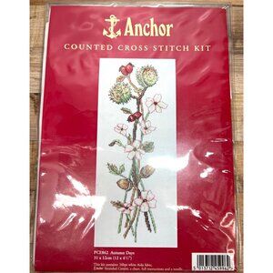 RARE Anchor Autumn Days Cross Stitch Kit 16 Ct 31x12cm